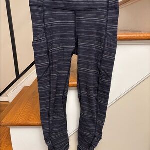 lululemon athletica Navy Striped Leggings
